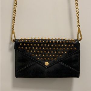 Rebecca Minkoff gold studded chain bag/clutch